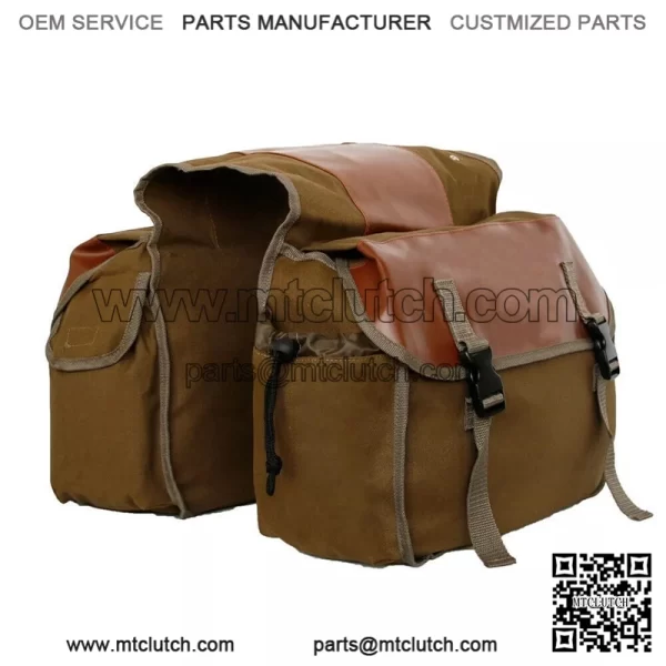 Brown Canvas Motorcycle Side Saddle Bags Panniers Pouch Luggage Storage Tool Bag