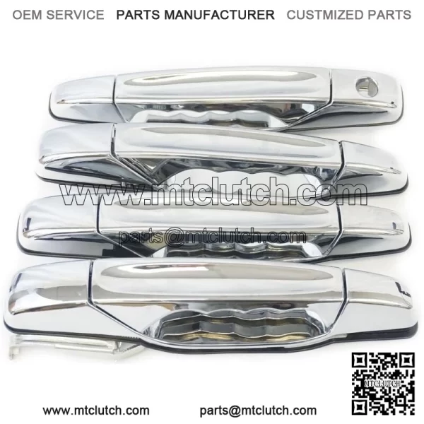 Chrome Outer Outside Exterior Door Handle Set of 4 Kit for Chevy Cadillac GMC (For: More than one vehicle)