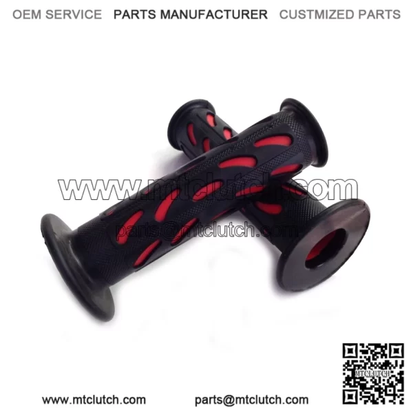 Black Rubber Hand Grips Handlebar For ATV Polaris Arctic Cat Suzuki 22mm 7/8" - Image 3