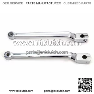 Chrome 9-3/4" Heel Toe Extended Splined Shifter Lever Set Harley Touring 86-2019 (For: Harley-Davidson)