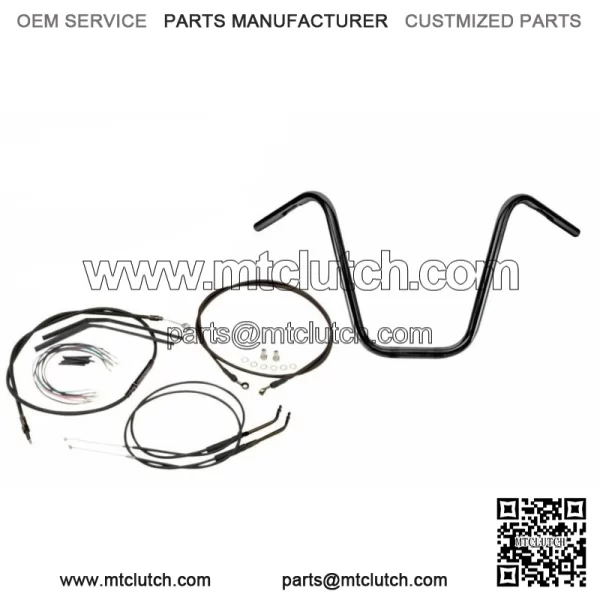 12" Black Apehanger Handlebar Install Cable Kit Harley Sportster 2004-2006 (For: Harley-Davidson)