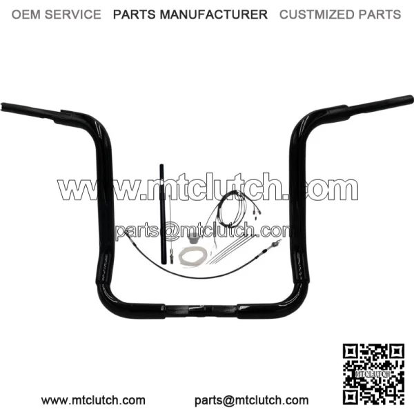 Black 16" Round Top Handlebar Kit 2021-2022 Harley Touring FLH CVO