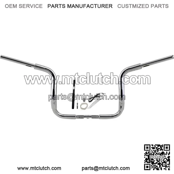 Chrome 12" Round Top Handlebar Kit 2021-2022 Harley Touring FLH CVO