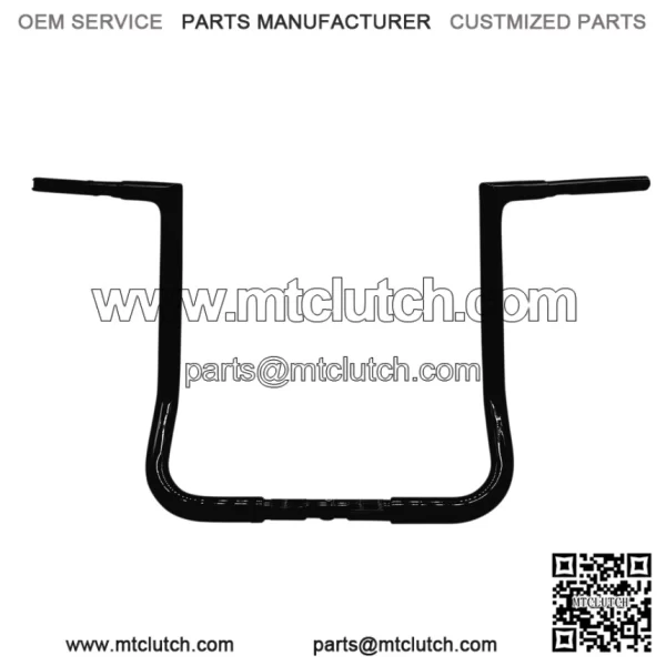 Inc. 1-1/4" EZ Install Flat Top Handlebar 16" Black 705016B