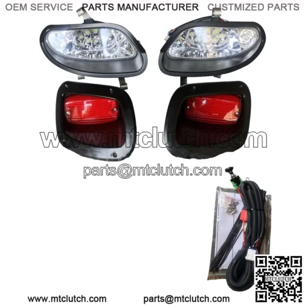 EZGO TXT T48 Golf Cart Full LED Headlight Kit with LED Tail Lights 2014-Up