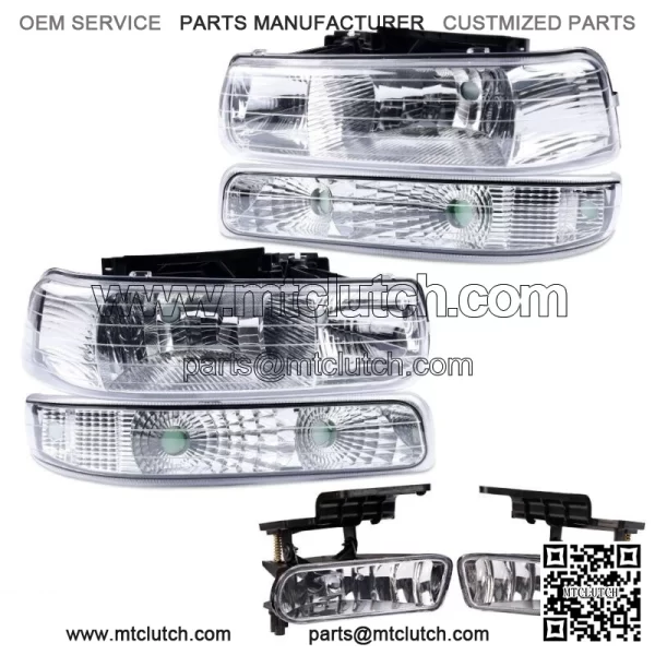 Fit For 1999-2002 Chevy Silverado 2000-2006 Tahoe Suburban Headlights+Fog Lights (For: More than one vehicle)