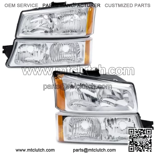 Fit For 03-06 Chevy Silverado Chrome Headlights Signal Bumper Lamp Left Right (For: More than one vehicle)