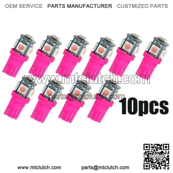 10x T10 194 168 W5W 5050 SMD LED Pink Car Wedge Tail Side Light Lamp Bulbs Parts (For: Ford F-150)