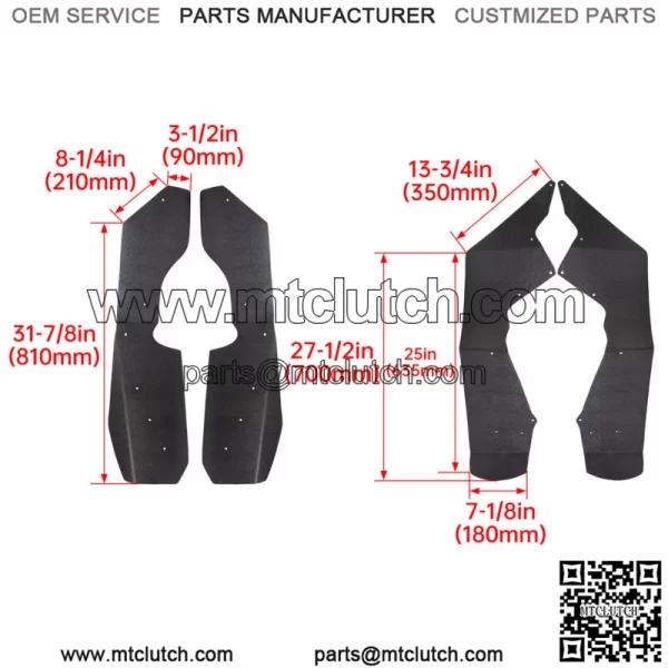 Fender Flares / Extensions Black Plastic For 2009-2014 Polaris RZR 800 (For: Polaris) - Image 2
