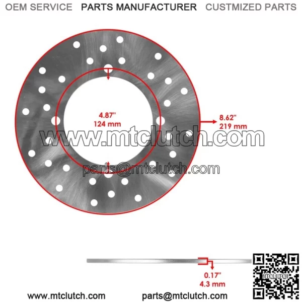 2x Rear Brake Disc w/Pads for Polaris Ranger 400 / Sportsman ACE 14-15 / ACE 570 - Image 2