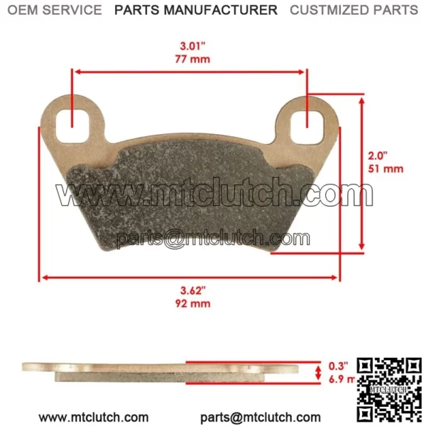 2x Rear Brake Disc w/Pads for Polaris Ranger 400 / Sportsman ACE 14-15 / ACE 570 - Image 3