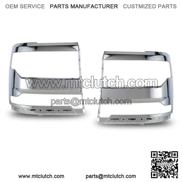 For 2016-2019 Chevy Silverado 1500 Chrome Headlight Trim Bezel Cover Parts PAIR (For: Chevrolet Silverado 1500)