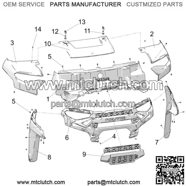 Polaris Basic Hood, Sagebrush Green, Genuine OEM Part 5455125-560 - Image 2