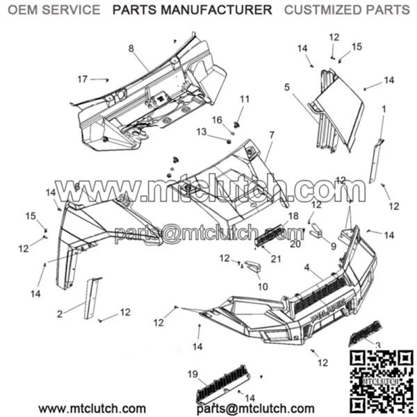 Polaris Center Access Hood, Genuine OEM Part 5452379-498(For: Polaris) - Image 2