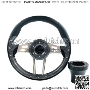 Black Volt Golf Cart Steering Wheel With Hub Adapter for Club Car DS