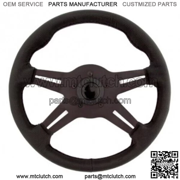 Grant 4 Spoke 13" Sure Grip Steering Wheel #8510 & Adapter Kawasaki Teryx - Blk  For: More than one vehicle