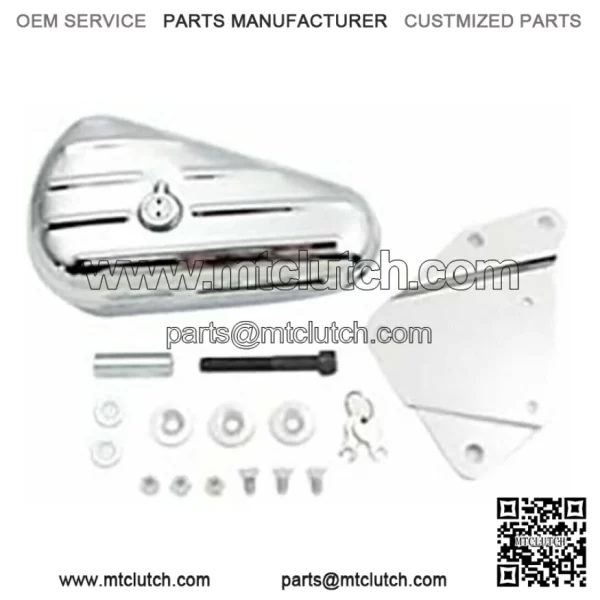 Chrome Oval Left Side Toolbox Tool Box Harley Softail Chopper Bobber Custom EVO (For: Harley-Davidson)