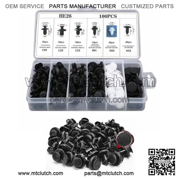 Car Parts 100x Fender Liner Fastener Rivet Push Clips Retainer 6 Size Universal (For: Ford F-150)