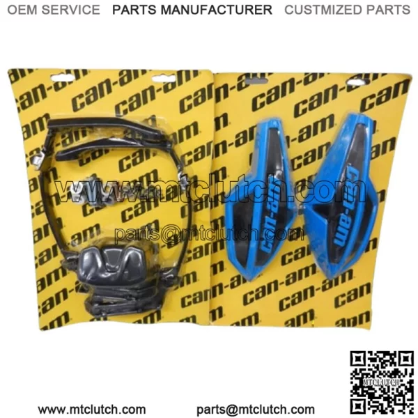 Can-Am Blue Wind Deflector Hand Guard Kit w/ Mounting Kit Complete Wrap Around