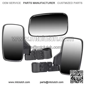 Black Breakaway Side Rear View Mirror for Offroad UTV 1.75 Inch Cage 1998-2019 (For: John Deere Gator HPX HPX815E)