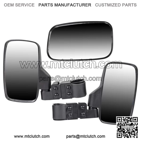 Black Breakaway Side Rear View Mirror for Offroad UTV 1.75 Inch Cage 1998-2019 (For: John Deere Gator HPX HPX815E)