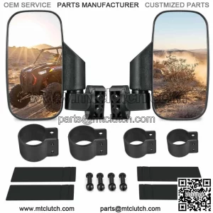 UTV Side Mirrors Rear View Mirrors For 1.75"-2" Polaris RZR Yamaha For: More than one vehicle