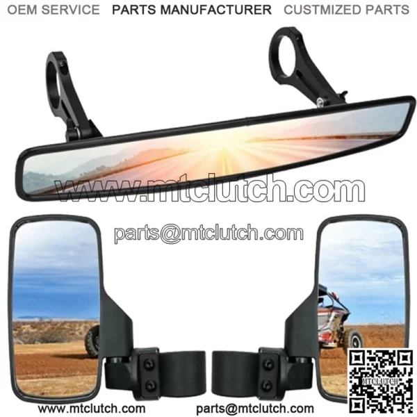 1.75" Side & Rear View Mirrors Set For Polaris RZR 800 XP1000 900 Yamaha UTV USA For: More than one vehicle