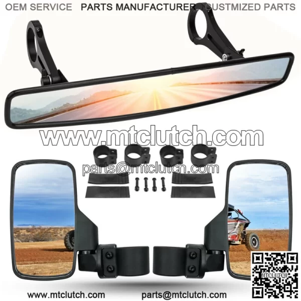 1.75" Side & Rear View Mirrors Set For Polaris RZR 800 XP1000 900 Yamaha UTV USA For: More than one vehicle - Image 3
