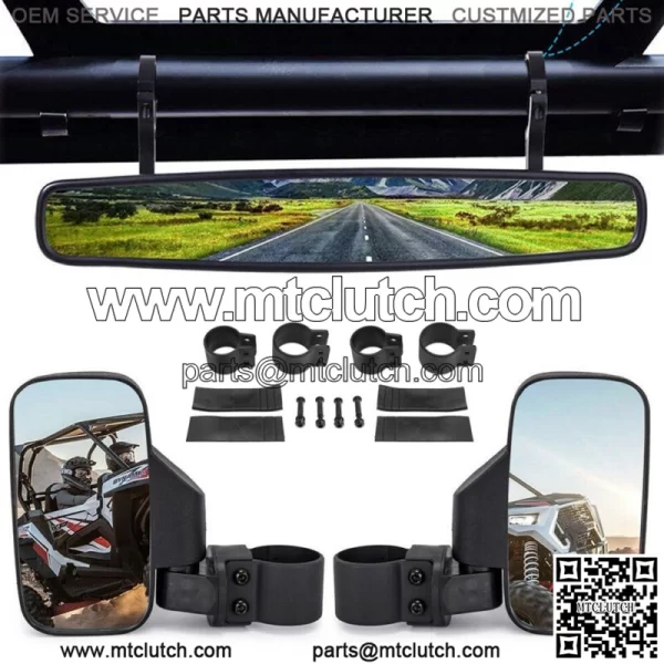 1.75" Side & Rear View Mirrors Set For Polaris RZR 800 XP1000 900 Yamaha UTV USA For: More than one vehicle - Image 4