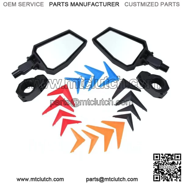 UTV Adjustable Rear View Mirrors 1.75" Bar For Polaris RZR Ranger 800 900 1000 For: More than one vehicle - Image 2