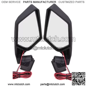 Rear Racing Side Mirrors LED Light For Can Am Maverick X3 Max Turbo R 2017-2023 For: More than one vehicle