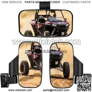 UTV Rear Side View & Center Mirrors For Kawasaki Mule PRO FX FXT DX DXT PRO-MX For: More than one vehicle