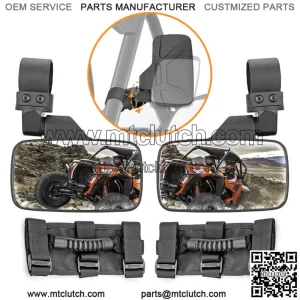 Rear Side View Center Mirror Set 1.75" 2" Clamp For Kawasaki Teryx-4 Mule 1000 For: More than one vehicle