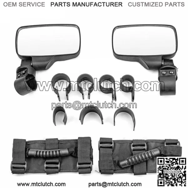 Adjust Rear Center Side View Mirrors w/Handle Graps For Kawasaki Teryx 4 750 800 For: More than one vehicle - Image 2