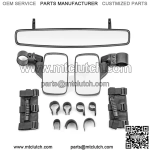 Rear View Center Side Mirrors + Grab Handles For Polaris Ranger 570 800 Mid Size For: More than one vehicle