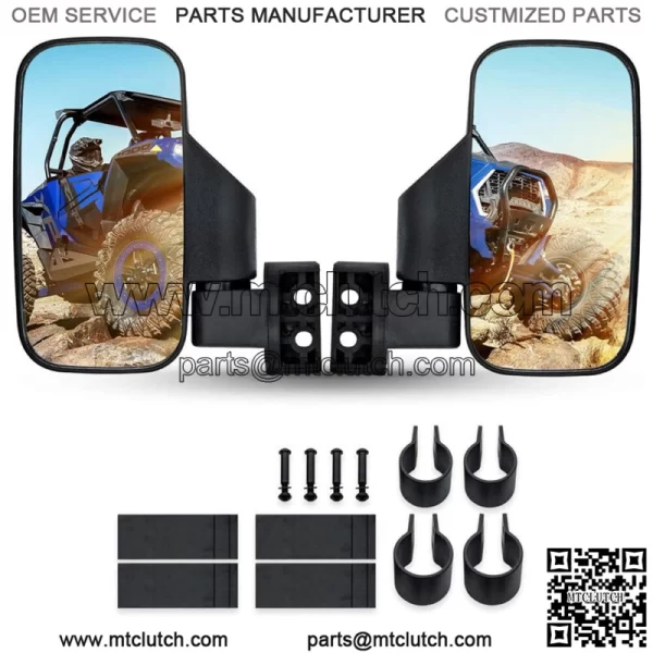 UTV Rear View Side Mirrors 1.75" For Polaris Ranger RZR XP Crew 570 800 900 1000 For: More than one vehicle - Image 2