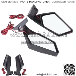 Racing Side Mirrors W/ LED Turn Signal Light For 17-20 Can-Am Maverick X3 Max  For: More than one vehicle