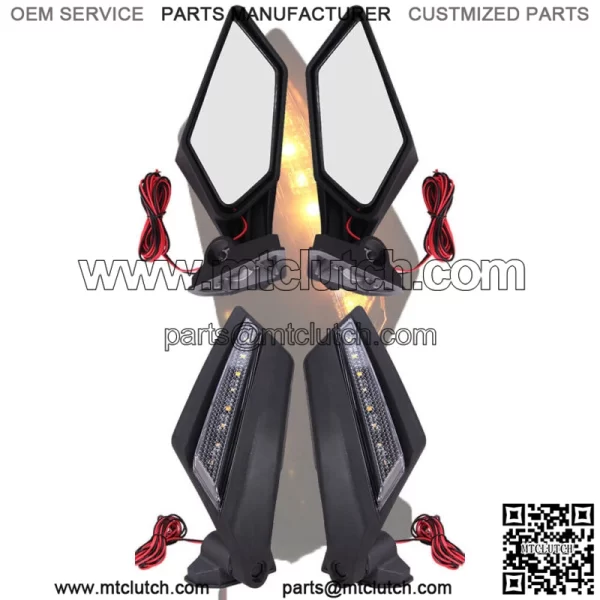 ADJUSTABLE Racing Side Mirrors W/ LED Turn Signal Lights For Can-Am Maverick X3 For: More than one vehicle - Image 2