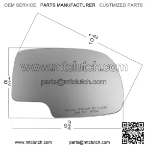 For Mirror Glass W/ Pads 99-07 SILVERADO SIERRA TAHOE YUKON Passenger Right Side (For: More than one vehicle)