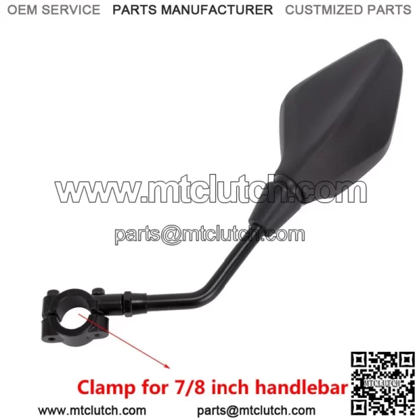 Mirror for Motorbike, Motorcycle Rearview Mirror, Motorbike Mirror Universal 7/8 inches 22mm, High Definition, with M8 M10 Clockwise and Counter Clockwise Threaded Bolts, for Motorcycle ATV Scooter - Image 2