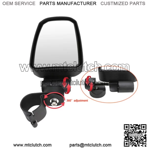 UTV/ATV Rearview Mirror Large Field Mirror With 2" Bracket For All Mountain Bike - Image 3