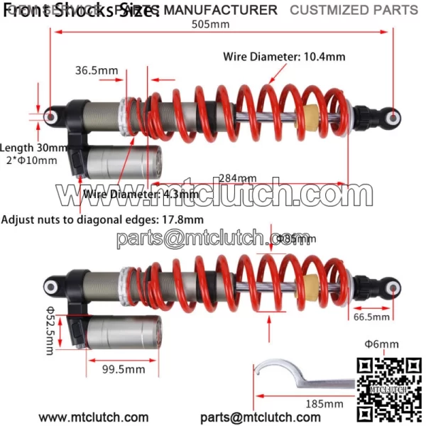 STAGE 4 FRONT & REAR AIR SHOCKS ABSORBER FOR POLARIS RZR S 800 2009-2014 UTV - Image 3