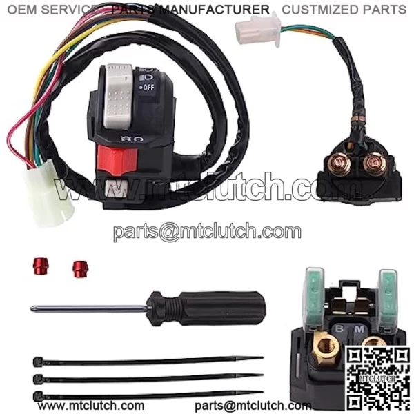 Left Handlebar Control Engine Start Run Off Headlight Switch and Starter Solenoid Relay for Yamaha Wolverine 350 YFM350F Big Bear 350 YFM350F/U Kodiak 400 4WD YFM400F Warrior 350