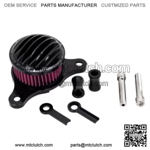 Black Billet Air Intake Filter Cleaner Kit Ribbed Harley Sportster EVO XL 91-20 (For: Harley-Davidson)