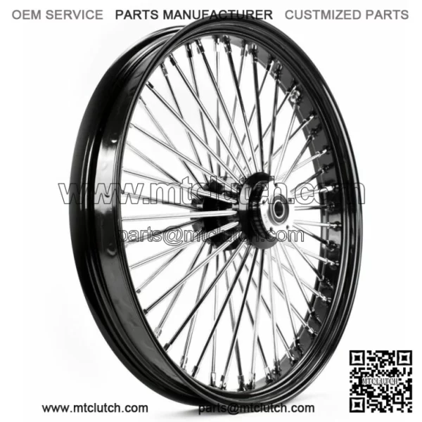 30" x 4" Fat King 48 Spoke Front Wheel Black Rim Dual Disc Harley Touring 2008+ (For: Harley-Davidson)