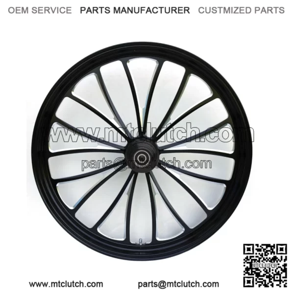 Black Manhattan 23 x 3.5 Billet Front Wheel Rim Harley Touring Softail Chopper (For: Harley-Davidson)