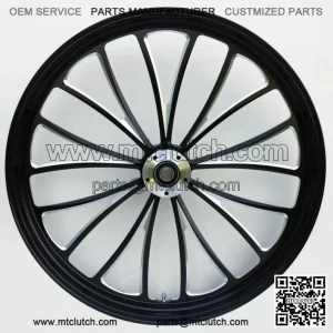 Black Manhattan 23 x 3.5 Billet Front Wheel Rim Harley Touring Dual Disc 2008+ (For: Harley-Davidson)