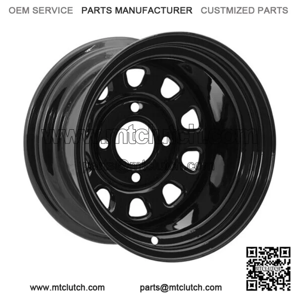 ATV Rims UTV Wheels 12" 4/156 BlackDelta 12x7 4+3 Off Set Polaris Sportsman For: Polaris