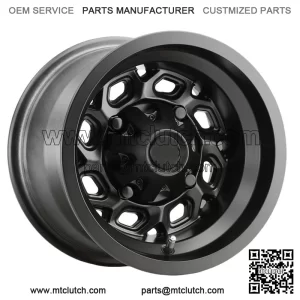 Set of 4 UTV 361 Spyder 12x7 4x156 Matte Black Wheels Rims 12" Inch For: Polaris