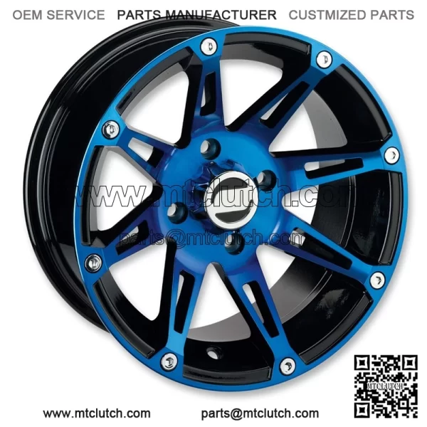 4 ATV/UTV Wheels Set 14in Moose 387X Blue 4/156 4+3 1KXP For: Polaris